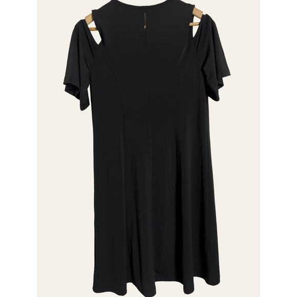 H by Halston Heritage Black Cold Shoulder V-Neck Jersey Dress Size XS Petite - Picture 4 of 6